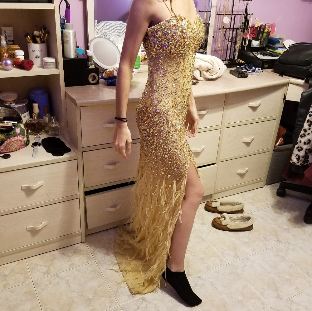 HP  Prom dress beaded gown 0 xs - Picture 4 of 8